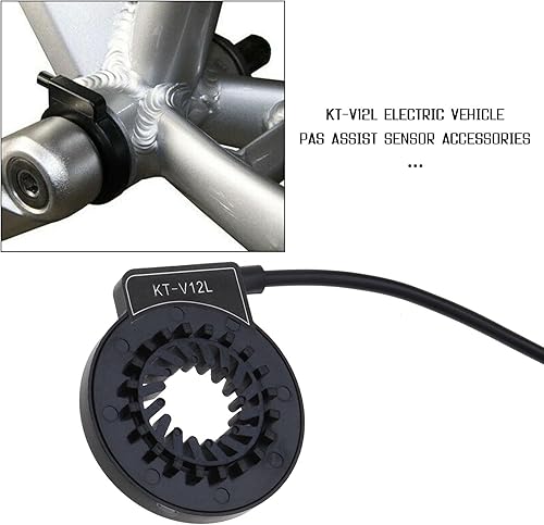 Pedale per bicicletta elettrica KT-V12L 12 magneti Dual Hall Assist Sensore PAS Pedale Sistema Impermeabile Spina Cadenza Velocità E-Bike Sensore Accessori Nero ABS - Ysert
