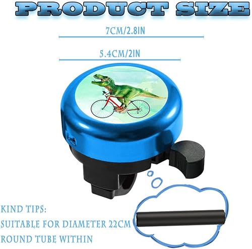 Campanello per Bici per Bambini,Dinosauro,Campanello Per Manubrio Della per Biciclette da Bambino,Campanello Bici Bambino,per Manubrio da 22 mm, per Biciclette Bambini, Scooter（blu） - Ysert