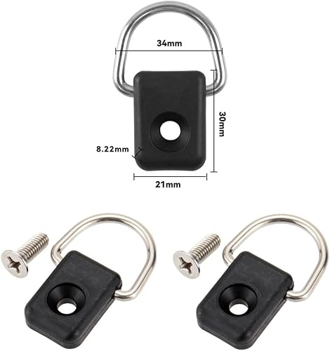 12 pcs Canoa per Barche Anello D con Kit Viti, D Ring Subacquea Kit di Fissaggio ad Anello per Ponte di Sicurezza D Ring per Barca,Canoa, Rimorchio - Ysert