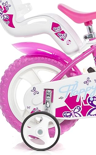 Bicicletta Bambina Bianca e Rosa Flappy 12 pollici - Ysert