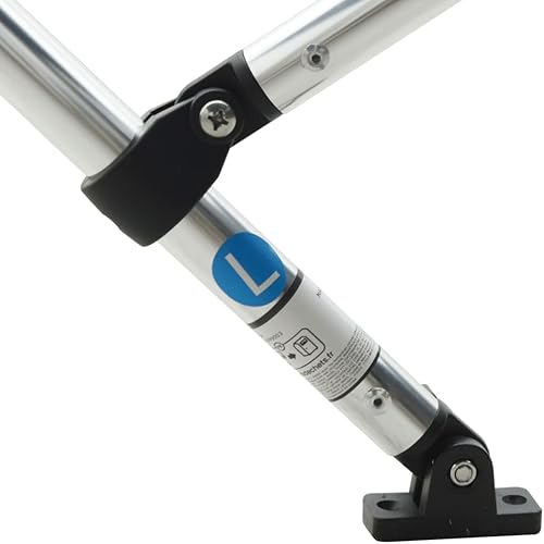 Tendalino per Barca Tendalino Bimini 4 Archi in Alluminio Tendalino gommone Bimini di Prua con Pareti Laterali 4 Archi-Blu-243 x (200-213) x 137 cm-con Rete - Ysert