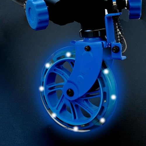 BIPATTINO - MONOPATTINO LUMINOSO NEON 3 RUOTE - SKATEBOARD - SKATE (BLU) - Ysert