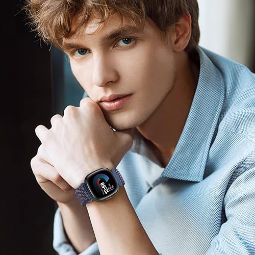 Runostrich Cinturino di ricambio in nylon compatibile con Fitbit Sense/Fitbit Versa 3, morbido, traspirante, regolabile, per uomo e donna - Ysert