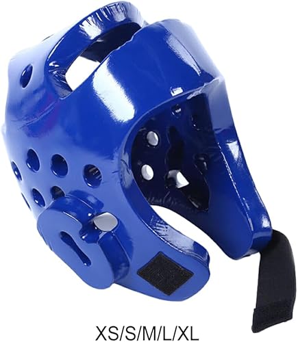 Casco professionale da Taekwondo con vestibilità regolabile e equipaggiamento protettivo da allenamento leggero per bambini adulti in PVC, Blu, M - Ysert