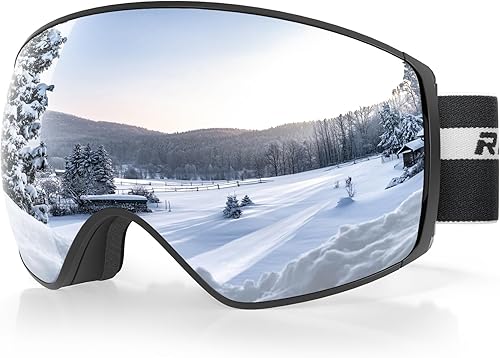 Occhiali da Sci, Occhiali da Neve Per Uominionne Signore Giovani, Occhiali da Snowboard Sopra Gli Occhiali, Occhiali da Sci Con Lenti Intercambiabili, OTG Protezione UV - Ysert