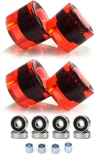 Ruote per skateboard e longboard, 4 pezzi, 78A, per skateboard e longboard ABEC-9, distanziali con cuscinetti ABEC-9, set per skateboard (arancione) - Ysert