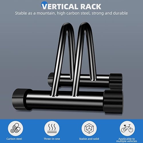 Portabiciclette, supporto da pavimento, portaparcheggio, per 3 biciclette, in metallo, da esterno, per garage o carport - Ysert