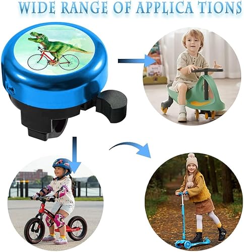 Campanello per Bici per Bambini,Dinosauro,Campanello Per Manubrio Della per Biciclette da Bambino,Campanello Bici Bambino,per Manubrio da 22 mm, per Biciclette Bambini, Scooter（blu） - Ysert