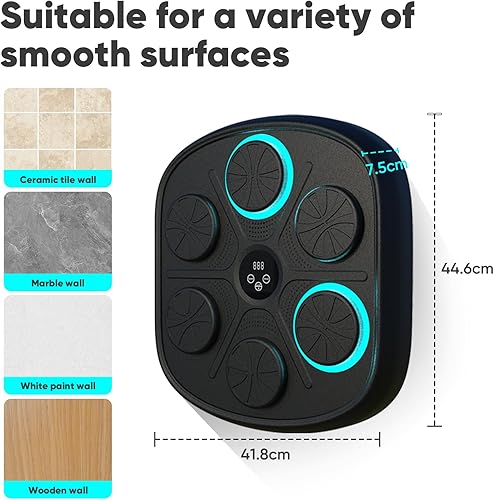 Macchina da Boxe Musicale, Music Boxing Machine Adulti Intelligente Elettronica Boxing Machine-9 modalità di velocità Macchina da Box Musicale Pugile con Guanti da Boxe per Uso Interno - Ysert