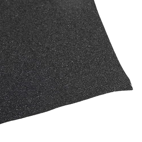 Foglio di nastro adesivo per skateboard da 9 'x 33', carta vetrata nera per scooter antiscivolo e traspirante per rollerboard, scale, pistola, pedale, pistola, sedia a rotelle, gradini - Ysert