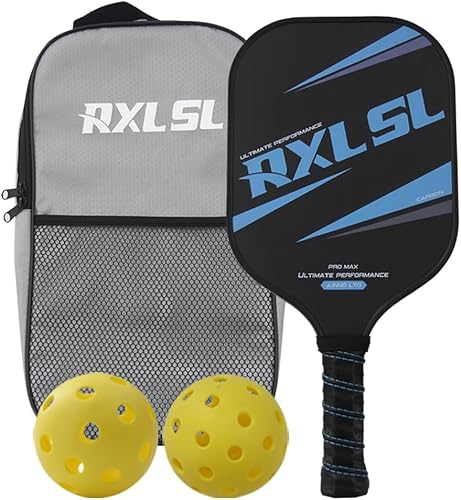 RXL SL Set pickleball-paddeles,Racchetta da pickleball, Include 1 palla da sottaceto per interni e 1 per esterni,racchetta da pickleball carbonio - Ysert