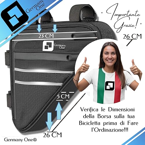 Borsa da Telaio Triangolo per Bici MTB, Borsa Triangolare Bici Impermeabile Riflettente, Borsa Triangolare Bicicletta, Borsello Triangolare Bici, Borsa Telaio Bici - Ysert
