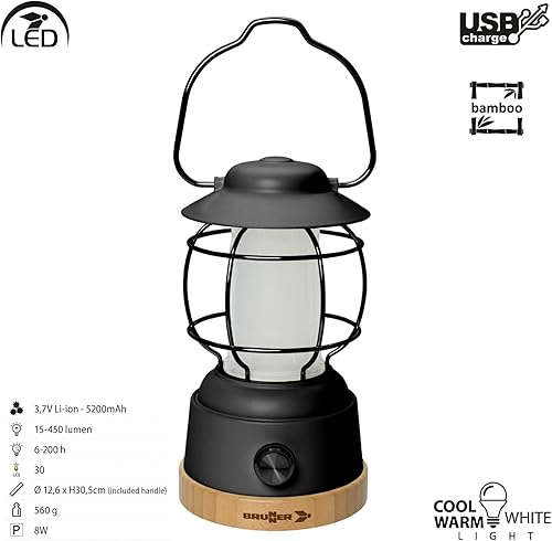 BRUNNER - Lanterna da campeggio interuttore con dimmer Lyss - Ysert