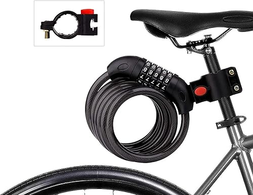 2012X - Cavo Antifurto per Bici con Combinazione a 5 cifre. Lunghezza: 180 cm. - Ysert