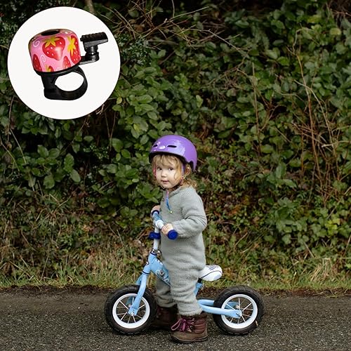 Campanelli Per Bicicletta Per Bambini,Campanello Bici Bambina, Set Di 2,Suono Forte Universale, Stile Classico Retro, Adatto a Bici Da Strada, Mountain Bike e Monopattino, Motivo Fragola - Ysert