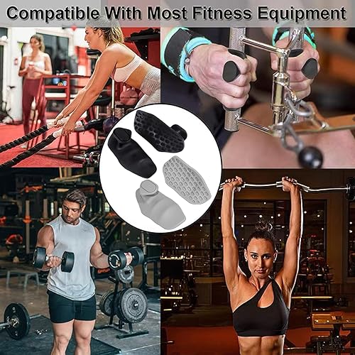 HTTDSLF Impugnature Antiscivolo da Palestra per Sollevamento Pesi, 4 Pezzi Guanti da Palestra, Guanti Grip Pad, Impugnature Senza Dita, Guanti da Allenamento in Gomma per Uomini - Ysert