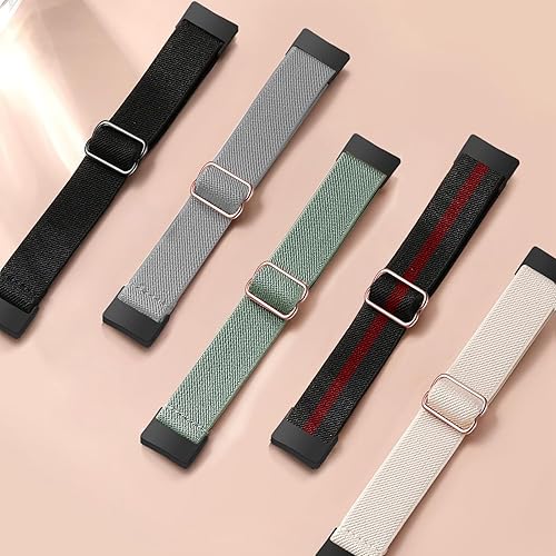 5 Pezzi Cinturino Compatibile con Fitbit Charge 6/5 per Donne e Uomini, Sportivo Ricambio in Nylon Regolabile Traspirante - Ysert