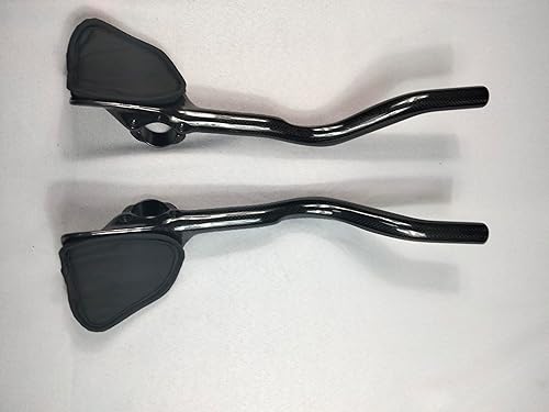 roadkey Barre Aero TT Bike Bracciolo Manubrio in Fibra di Carbonio Aerobar Triathlon 380 mm Carbon Aero TT Bar 30° Estensione bici 31,8 mm TT Bracciolo Manubrio per Bicicletta da Strada (3K nero opaco - Ysert