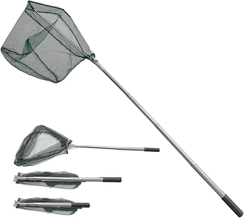 Retino da Pesca Pieghevole Estensibile,Guadino per Pesca Telescopico 205cm,in Acciaio Inossidabile Manico Estendi la Lunghezza Durevole,per pesca di uccelli,acquario,oggetti galleggianti - Ysert