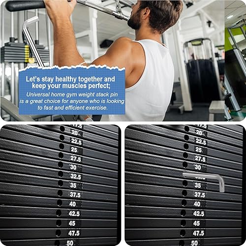 Perno per Pila di Pesi, Diametro 0,95 cm 15,30 cm Perno di Caricamento del Peso A Forma di L Perno di Trazione Perno di Estensione della Pila di Pesi Perno di Selezione del Peso per Casa - Ysert