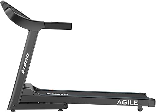 LOTTO Agile,Tapis roulant elettrico pieghevole, max 2.5 CV,max.100kg,Bluetooth,Spax/Kinomap/Zwift,inclinazione automatica,computer LED,1-10 km/h,120x40 cm, 12 programmi, chiave di sicurezza - Ysert