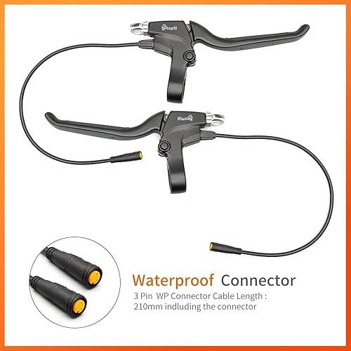 Leve freno per bicicletta elettrica in lega di alluminio con cavo WP impermeabile a 3 pin Mountain Bike Maniglie freno antiscivolo sinistra destra Accessori per biciclette - Ysert