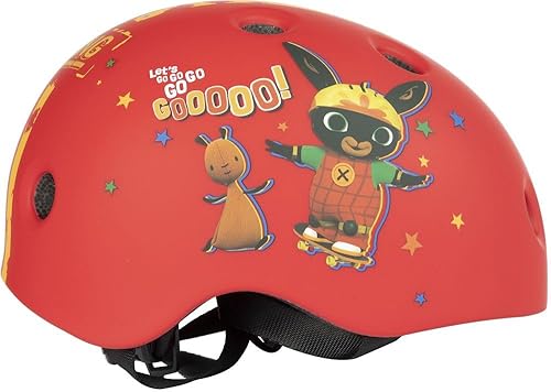 Casco street ciclo-skateboard bambino coniglietto Bing bici bicicletta (taglia S) 48-52 cm protezione rosso - Ysert