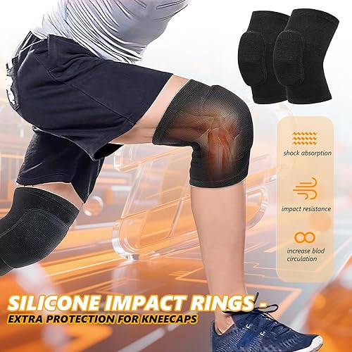 Danza Ginocchiera,1 Paio Ginocchiere Morbide nero, per Pallavolo, Calcio, Pallavolo, Pallacanestro, Arrampicata - Ysert