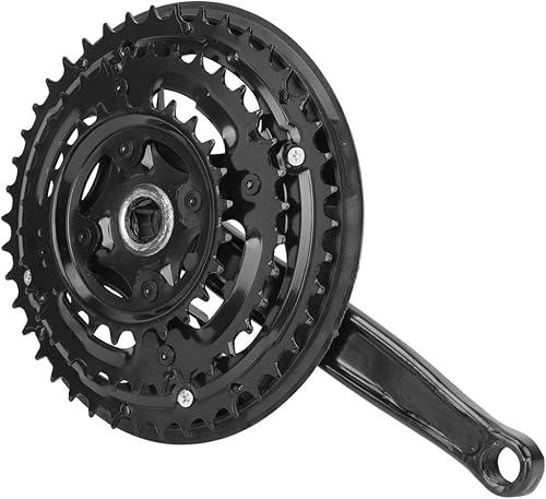 Ciclismo, Guarnitura Guarnitura in Acciaio Ad Alto Tenore di Carbonio 24-34-42T con Copertura per Catene per Bicicletta da Strada per Mountain Bike a velocità Vbile - Ysert