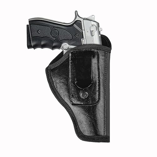 Fondina per pistola in pelle Glock adatta per Glock 19 Gen 3 26 27 42 48 S&W M&P Shield EZ Fondine universali per pistola in pelle per uomo Donna Copri clip stile occidentale con portariviste - Ysert