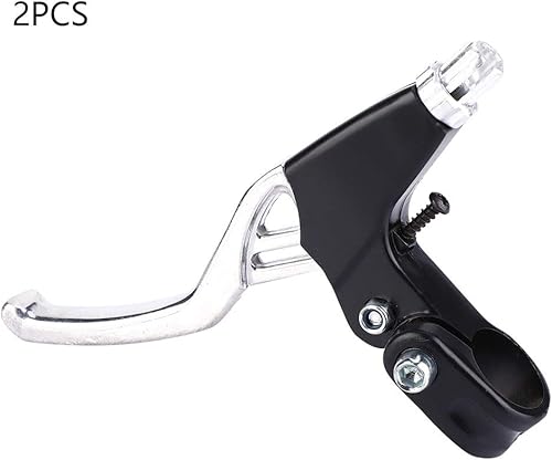 1 Paio di Maniglie del Freno per Bici, in Lega di Alluminio, Mountain Bike, Bicicletta da Strada, Leve del Freno, Diametro 2,2 cm(Argento) - Ysert