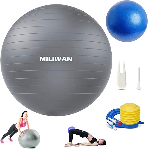 Palla Fitness e Palla Pilates Set di 2 Palle 65cm e 25cm Palla da Ginnastica per Fitness Yoga e Pilates Incluso il Gonfiatore - Ysert