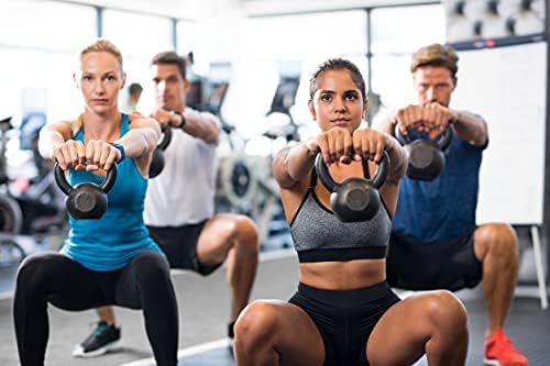 SCALES LUX - Kettlebell professionale in ghisa rivestita in gomma, 8 kg, con manico cromato, kettlebell nero, pesi professionali per allenamento di forza - Ysert