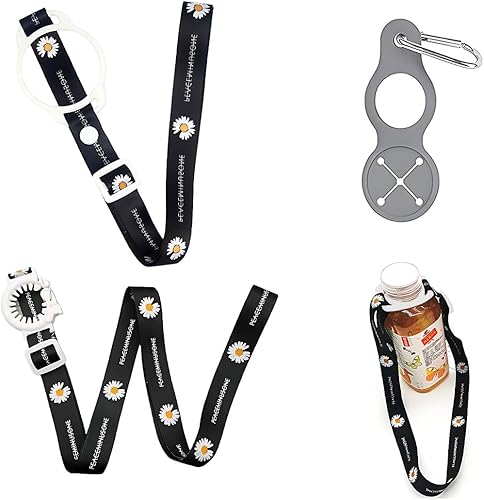 WHYCNJL 2 Pezzi Porta Borraccia Tracolla mit Fibbia con Gancio,Regolabile,D'acqua Universale Portatore Cinghia Cordino Tazza Crossbody Dispositivo Trasporto Dell'Acqua Carrier Bottiglia Acqua - Ysert