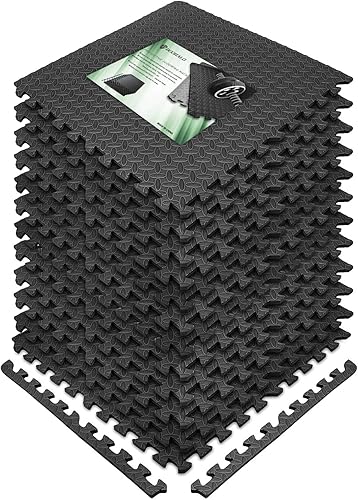 DOOHALO Tappetino per esercizi a puzzle, tappetino protettivo per palestra, 60 x 60 cm, cuscini in gomma antiscivolo, tappetini in schiuma EVA ad incastro per casa, fitness, sport, yoga, allenamento - Ysert