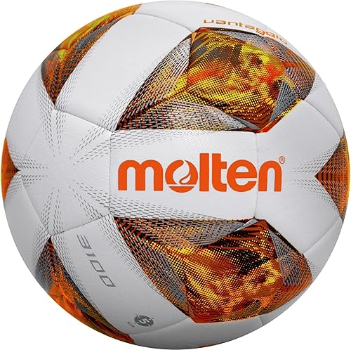 Molten Vantaggio 3100 Pallone da calcio ibrido di alta qualità, cuciture incollate con copertura imbottita in TPU per un controllo eccellente mantenimento della forma, taglia 5, per ragazzi e ragazze - Ysert