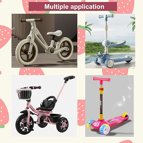 Campanelli Per Bicicletta Per Bambini,Campanello Bici Bambina, Set Di 2,Suono Forte Universale, Stile Classico Retro, Adatto a Bici Da Strada, Mountain Bike e Monopattino, Motivo Fragola - Ysert