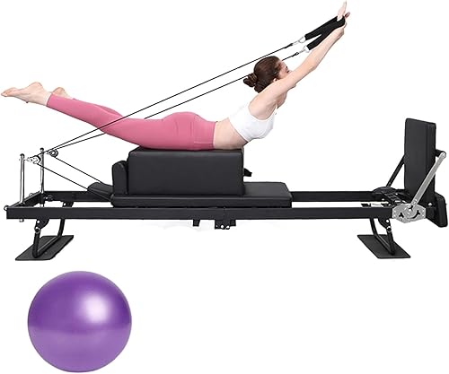 Pilates Reformer Pilates Reformer Pieghevole, Lettino for Pilates ad intensità Regolabile, capacità di carico 150 kg, Fornito con Una Scatola Quadrata - Ysert