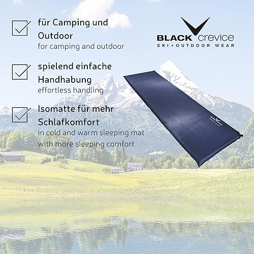 Black Crevice Materassino autogonfiabile, materassino autogonfiante, per esterni, materasso gonfiabile, materasso da campeggio, robusto materassino autogonfiabile, dimensioni: 200 x 60 cm - Ysert