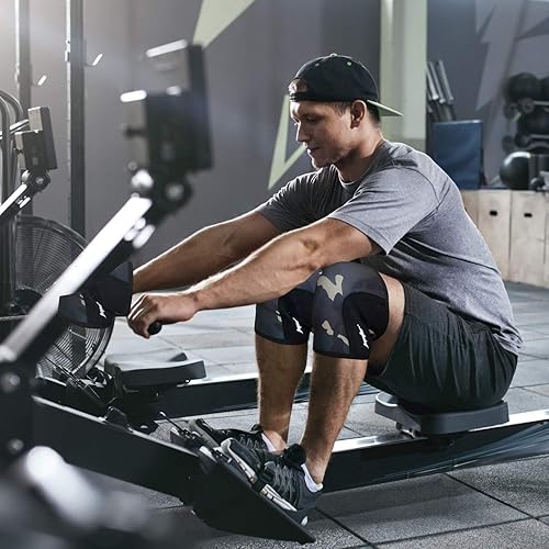 Maniche Ginocchiere (1 Paia), 7mm Compressione Ginocchiere Braces per Squats, sollevamento pesi, Powerlifting，Cross Training per gli uomini e le donne，Regolabarba Uomo, - Ysert