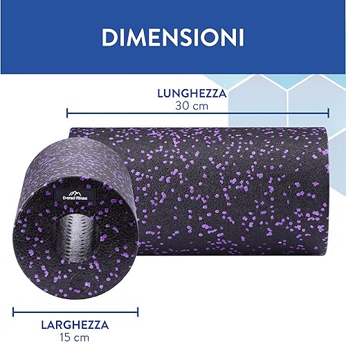 EVEREST FITNESS Foam Roller - Rullo Schiena Massaggiante Ø 15 x 30 cm - Roller Pilates - Roll Palestra Stretching e Yoga - Tubo Fitness per Massaggio Muscolare - Ysert