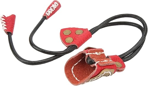 Tiro con L'Arco Protezione per Le Dita per Pollice in Ottone e Pelle per Tiro con L'Arco Tradizionale Attrezzatura All'aperto (Rosso) - Ysert