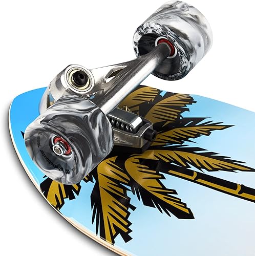 Surfskate Skateboard Carver Ghettoblaster - Cuscinetti Veloci a Sfera ABEC 11 - Tavola in Acero Canadese e Teak a 7 strati - Ideale per Pumping - Principianti Bambini e Adulti - Ysert