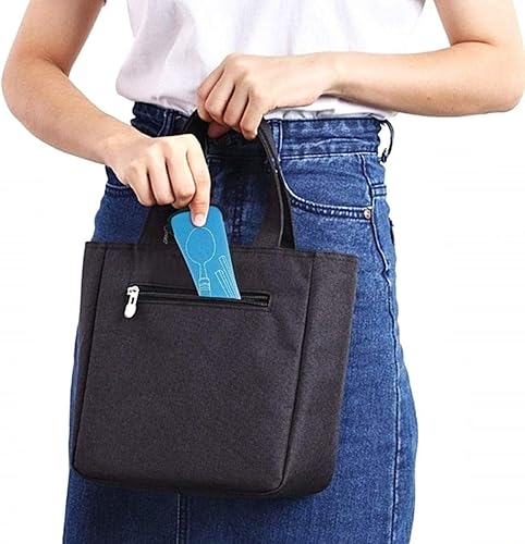 Porta posate da viaggio - astuccio - senza posate - stoffa - picnic - custodia per viaggiare - camping - colore blu - porta forchette - cucchiai - Ysert