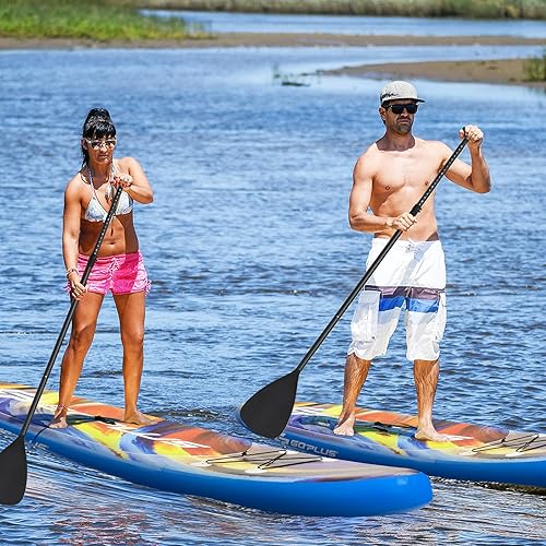 COSTWAY SUP Gonfiabile 335/320 cm, Stand Up Paddle Gonfiabile con Pinne, Leash, Pagaia, Pompa, Kit di Riparazione e Borsa, Carico Massimo 120 kg - Ysert