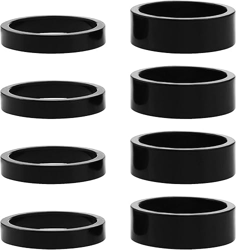 8 Pezzi Distanziatore Stelo Testa Di Ricambio Distanziatore Tubo Sterzo Lega Di Alluminio Rondella Cuffia Compatibile Con 25,4mm Stelo Forcella Anteriore Da Mountain Bike Nero - Ysert