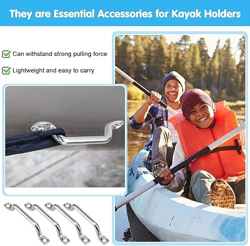 12 Pezzi Kayak Deck Loops Barca Top Pad Eye Strap Cinghie a Occhiello in Acciaio Inox Occhiello Pad per Kayak Canoa Deck Loops Kayak Pad Eye per Barca Marina Kayak Canoa Rigging, 6mm - Ysert