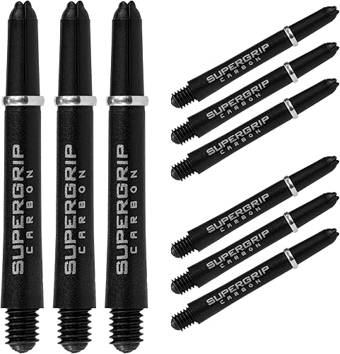 Harrows Alberi Supergrip Carbon Silver, Medio, Flusso Aerodinamico Aumentato, Alberi Dardo, 3 Alberi per confezione, 3 confezioni incluse (9 alberi in totale).. - Ysert
