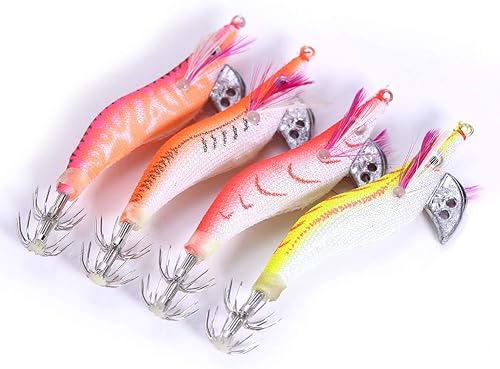 Calamari Esche da Pesca Gamberetti Esche, Jigging Esche Pesca Gamberetti, Gamberetti Esche Seppie per Polpo per Calamari - Ysert