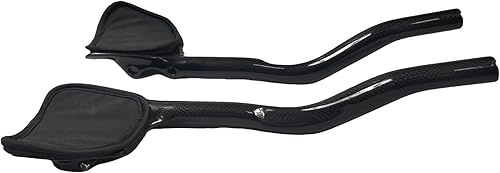 roadkey Barre Aero TT Bike Bracciolo Manubrio in Fibra di Carbonio Aerobar Triathlon 380 mm Carbon Aero TT Bar 30° Estensione bici 31,8 mm TT Bracciolo Manubrio per Bicicletta da Strada (3K nero opaco - Ysert